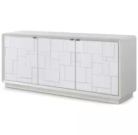 Coastal Sandbar 3 Door Amelia Credenza with Wallpaper