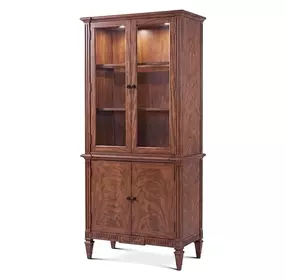 Provence Chateau Brown 4 Door Avignon Display Cabinet with LED