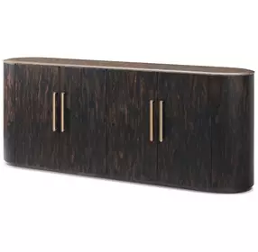 Judith Leiber Couture Bourbon and Gold 4 Door Quartz Top Encore Sideboard