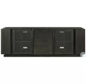 Repose Charcoal Oak Glass Doors 80" Media Console