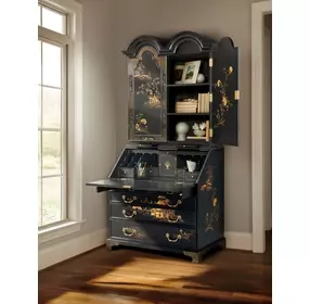 Brushwork Black and Gold Pavilion Secretaire