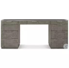 Hudson Pebble Grey 72" 9 Drawer Desk