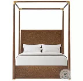 Kesden Pyramid Brown Queen Poster Canopy Bed