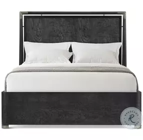 Kesden Silent Black Wood Queen Low Profile Panel Bed