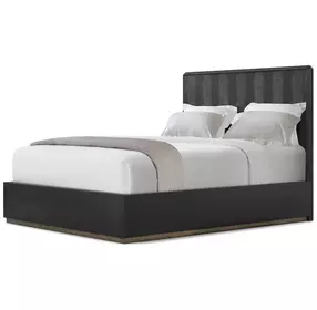 Spencer ST James Onyx and Deep Brown Queen Panel Bed