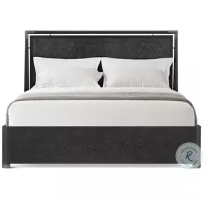 Kesden Silent Black Wood King Low Profile Panel Bed