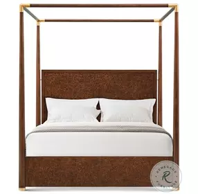 Kesden Pyramid Brown California King Poster Canopy Bed