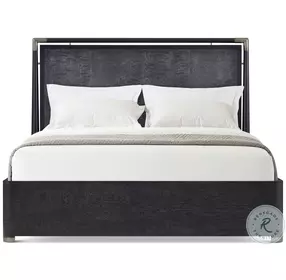 Kesden Silent Black Wood California King Low Profile Panel Bed