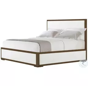 Surrey Brownstone Upholstered California King Low Profile Panel Bed