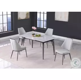 Tabatha Gloss Gray And Graphite Extendable Dining Table