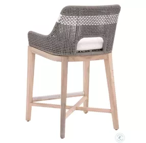 Tapestry Performance White Speckle And Dove Flat Rope Outdoor Counter Height Stool