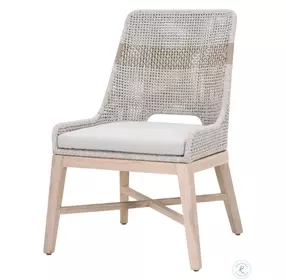Tapestry Performance Pumice And Taupe White Flat Rope Outdoor Dining Chair Set Of 2