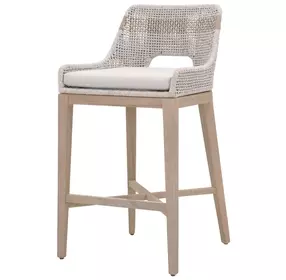 Tapestry Pumice Performance Fabric Upholstered Outdoor Bar Stool
