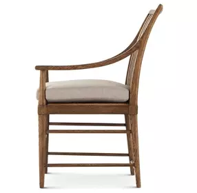 Nova III Beige Performance Fabric Upholstered Dining Arm Chair Set of 2