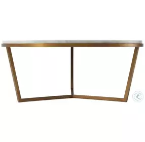 TA Studio No. 4 Small Fisher Gray And Gold Marble Round Cocktail Table