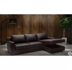 Taylor Brown Leather RAF Sectional