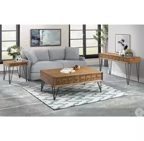 Tanner Light Walnut And Black Sofa Table