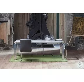 Stella Dark Gray Leather Dining Chair Set of 2