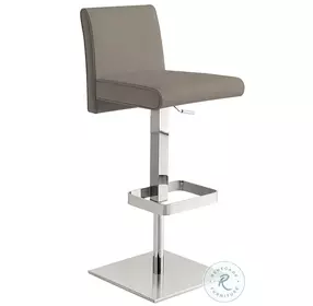 Vittoria Taupe Leather Bar Stool