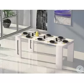 Erika White Extendable Console Dining Table
