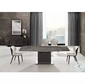 Olivia Brown And Dark Grey Oak Extendable Dining Table