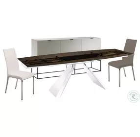 Loto White Leather Dining Chair Set of 2