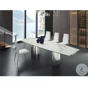 Firenze White Dining Chair with Steel Legs Set Of 2