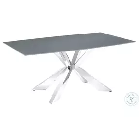 Icon Grey And High Polished Stainless Steel Dining Table