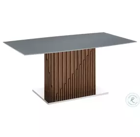 Moon Grey And Walnut Dining Table
