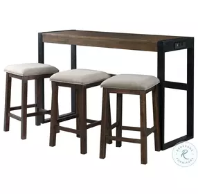 Enrico Brown And Black Multipurpose Bar Table Set