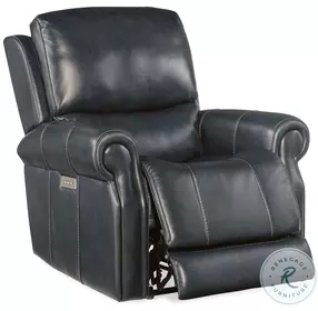 Marcelle Sorrento Night Seas Leather Power Recliner With Power Headrest and Lumbar