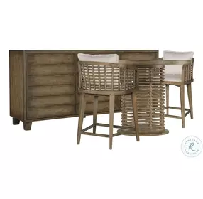 Sundance Rich Dynamic Brown Barrel Back Performance Fabric Swivel Counter Height Stool