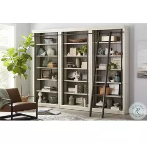 Toulouse Aged Chateau White 3 Piece Bookcase with Ladder