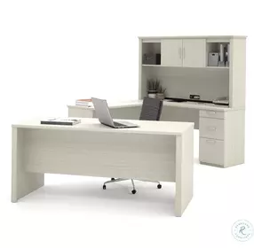 Logan White Chocolate U Shaped Desk