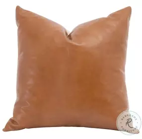 The Better Together Whiskey Brown Top Grain Leather 22" Pillow Set of 2