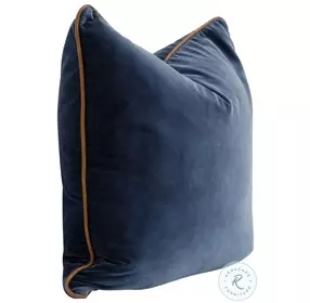 The Not So Basic Denim and Whiskey Brown 22" Essential Pillow Set of 2