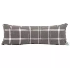 The Not So Basic LiveSmart Walden Smoke And Machale Ivory Piping 34" Lumbar Pillow Set of 2