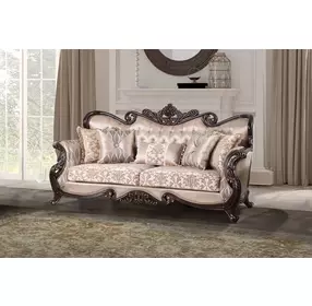 Constantine Beige 95" Sofa with Nailhead Trim