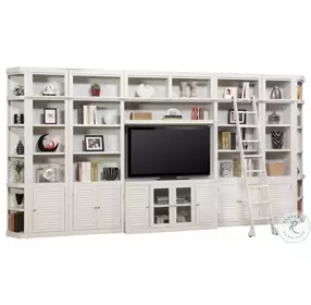 Rawlins Cottage White 9 Piece Entertainment Wall with Corner Bookcases