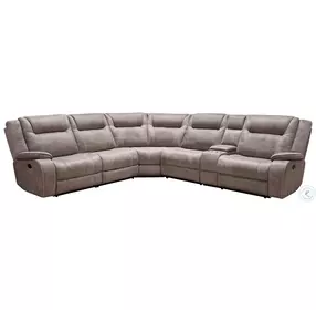 Finn Desert Taupe 6 Piece Performance Fabric Modular Reclining Sectional