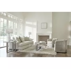 Tempo Larza and Satin Nickel Rectangular Cocktail Table