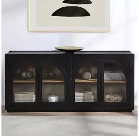Magnolia Black 4 Glass Door Server