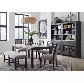 Foxrun Hollow Cream Upholstered Dining Bench