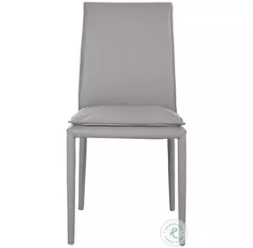 Togo Gray Leather Dining Chair