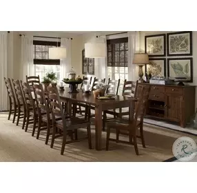 Toluca Rustic Amber Ladder Back Side Chair Set of 2