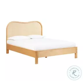 Grappa Natural Wood And Rattan Panel Bedroom Set