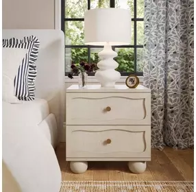 Grappa Whitewashed 2 Drawer Nightstand