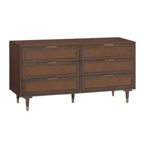 Sierra Dark Chocolate Brown 6 Drawer Dresser