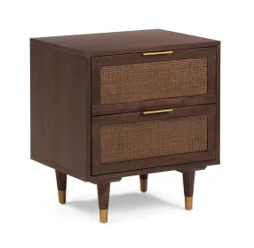 Sierra Dark Chocolate Brown 2 Drawer Nightstand