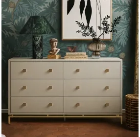 Pesce Cream 6 Drawer Dresser